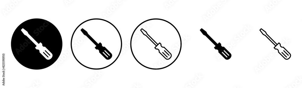 Screwdriver icon set. tools icon vector Screwdriver icon set. tools icon vector