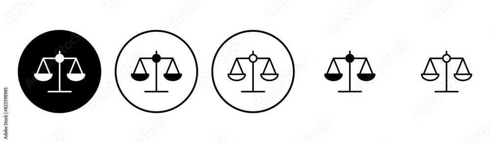 Scales icon set . Law scale icon. Justice sign Scales icon set . Law scale icon. Justice sign