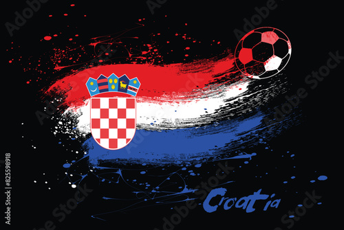 croatia flag background in paint brush, croatia soccer with flag as a background, graphic design team croatia, croatia flag background from paint brushes. Abstract flag