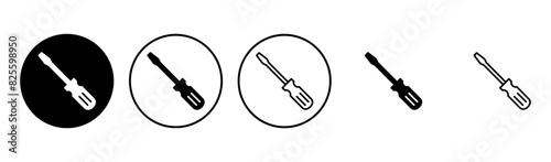 Screwdriver icon set. tools icon vector