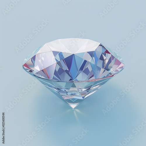 Miniature Small-Scale Painting Style Diamond 3D Icon in Minimalist Lite Objects Style. Upview with Matte  Simple Background  Soft Round Form Surrealism  Ultra High Definition Details.