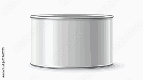 Realistic metal tin can with smooth silver surface