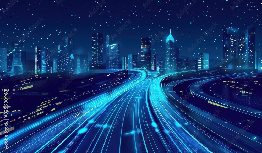 Futuristic technology and signaling high-speed data transfer. Futuristic technology and signaling high-speed data transfer.