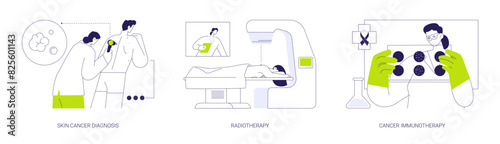 Cancer treatment abstract concept vector illustrations.