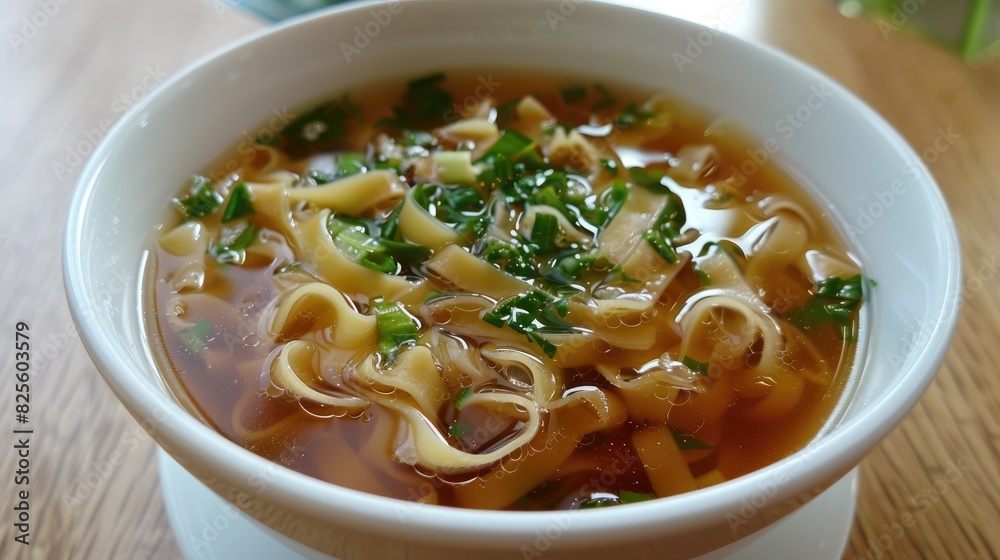 Clear Soup with Chinese style Rolled Noodles Clear Soup with Chinese style Rolled Noodles