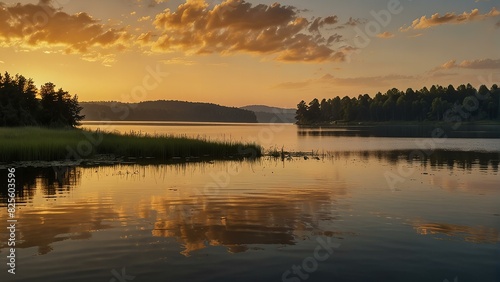 sunrise over the lake lake sun evening