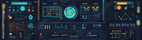 Illustration of an automation control panel icon with a colorful theme © Chano_1_na