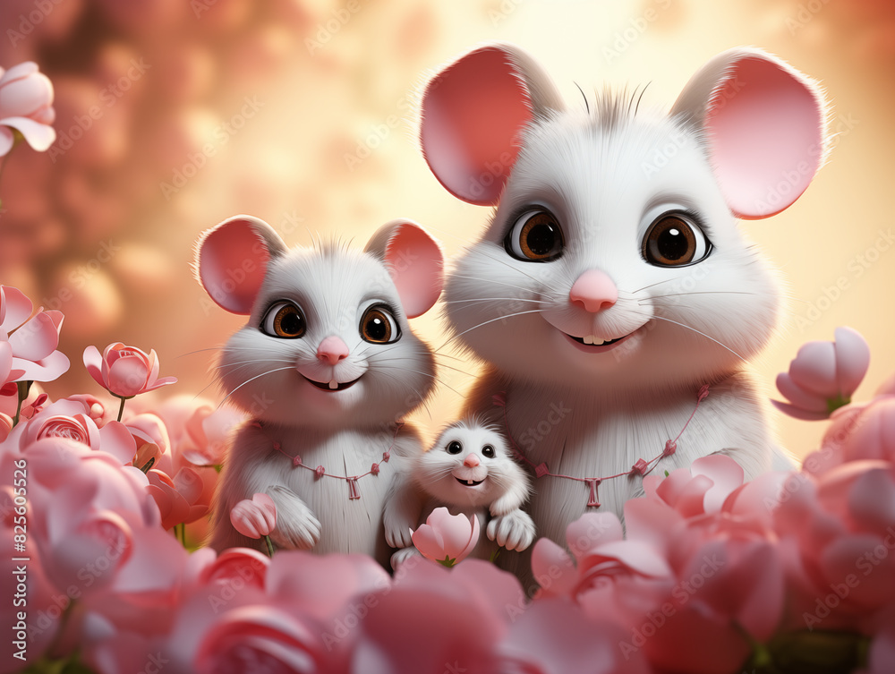 Illustration of two kind funny mice. Illustration of two kind funny mice.