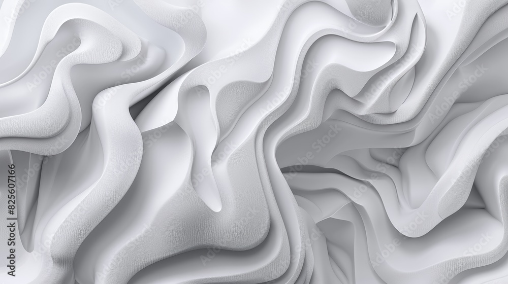 Abstract white 3D waves and curves, fluid forms, minimalist, smooth and flowing shapes background ,with copy space, serene texture, modern art Abstract white 3D waves and curves, fluid forms, minimalist, smooth and flowing shapes background ,with copy space, serene texture, modern art