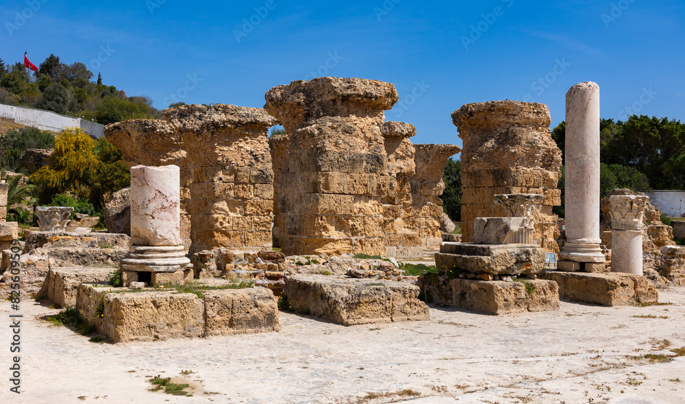 Carthage ruins of Baths of Antoninus Pius, Tunisia, Africa