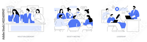 Honor Society isolated cartoon vector illustrations se