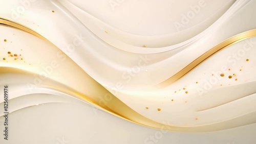 luxury white background with golden line element Seamless looping motion design. Video animation Ultra HD 4K 3840x2160