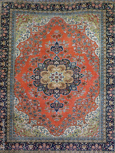 Fine Turkish carpets  rugs  in a  showroom photo