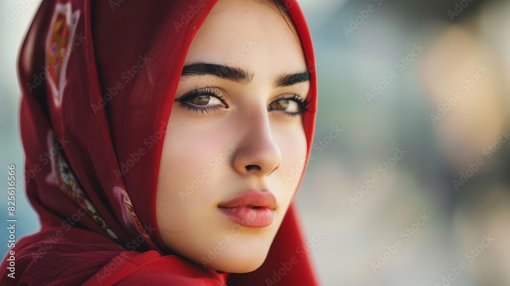 beautiful muslim woman in traditional hijab portrait photography