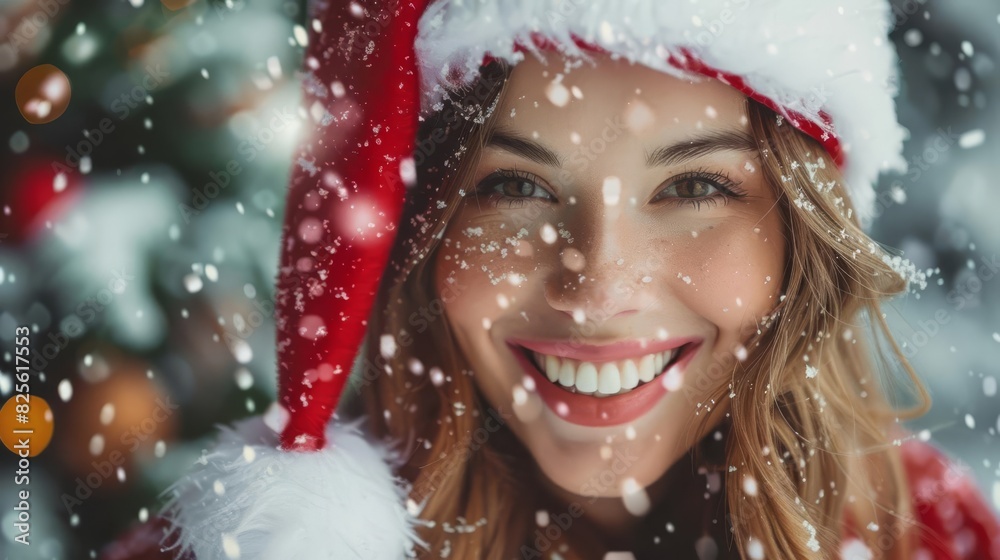 festive woman in playful santa claus costume embodying the joy and magic of christmas holiday portrait festive woman in playful santa claus costume embodying the joy and magic of christmas holiday portrait