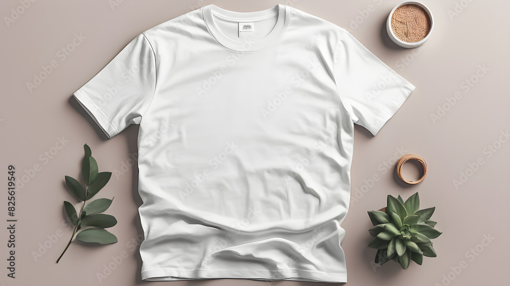 Blank white t-shirt mockup flat lay background pinterest style Blank white t-shirt mockup flat lay background pinterest style