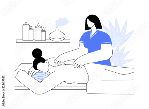 Relaxing massage isolated cartoon vector illustrations.