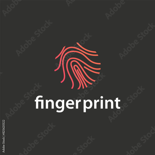 Premium Fingerprint Logo  Human Identity Design Simple Line Model Template Illustration