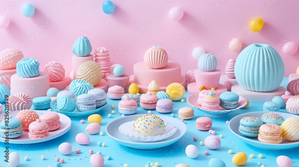 A table overflowing with an assortment of delectable cakes and desserts. A table overflowing with an assortment of delectable cakes and desserts.