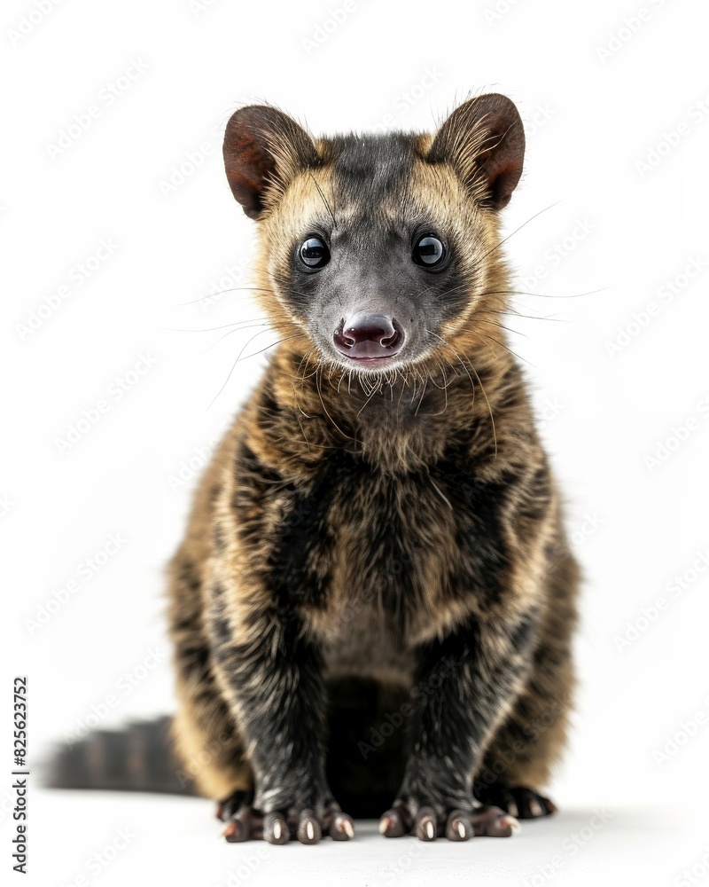 Obraz premium the Common Palm Civet white copy space on right Isolated on white background