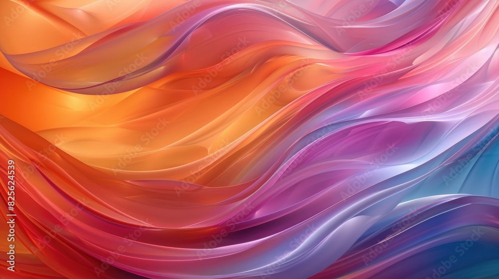 Colourful waves and curves computer wallpaper