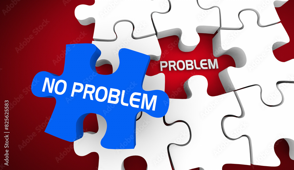 No Problem Puzzle Piece Trouble Issue Solution 3d Illustration No Problem Puzzle Piece Trouble Issue Solution 3d Illustration