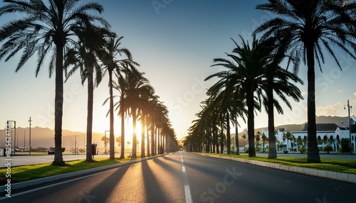 Palm trees at sunset