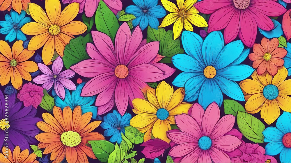 Colorful floral pattern illustration background