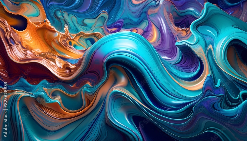 Psychedelic colorful fluid abstract splash paint