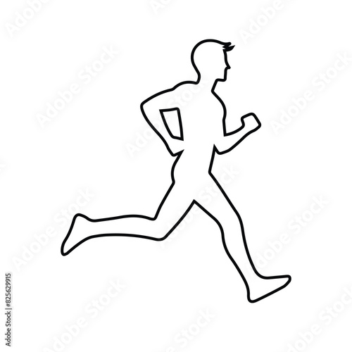Running icon. Outline art vector on white background © The Finder