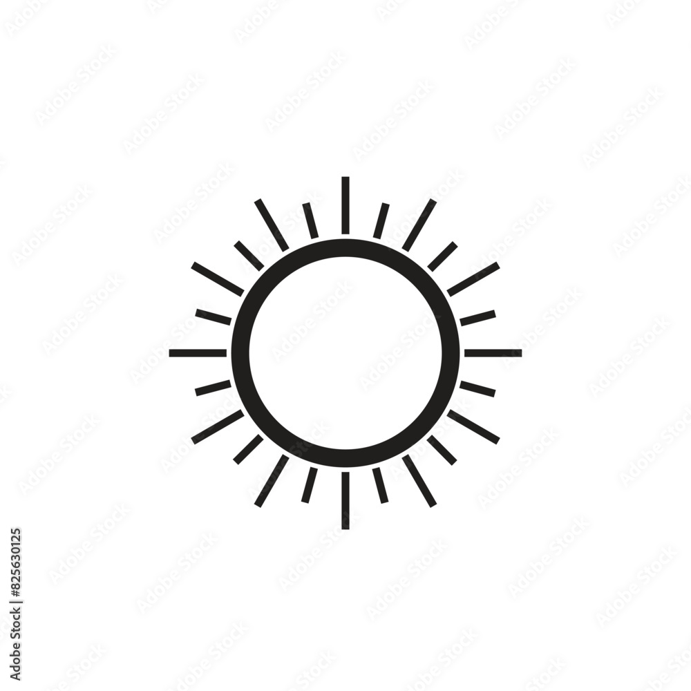line Sun Icon for Brightness, Intensity Setting icon Vector. line Sun Icon for Brightness, Intensity Setting icon Vector.