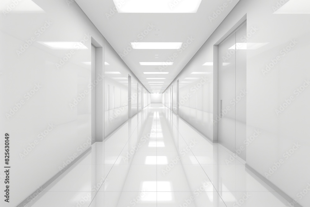 Blank Hallway. Clean and Spacious White Architecture Background Blank Hallway. Clean and Spacious White Architecture Background