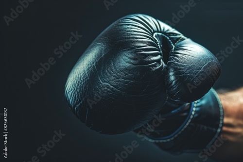 Black Recreation. Protection and Fist Activity Concept with Boxing Gloves and Ring Background © Serhii