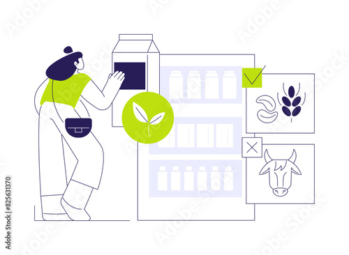 Plant-based milk abstract concept vector illustration.