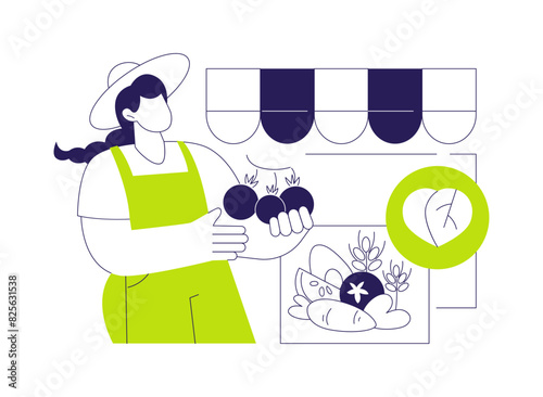 Organic vegetables abstract concept vector illustration.