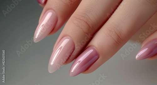 Manicure and Cosmetics. Beautiful Woman Showing French Shellac Manicure on Nails