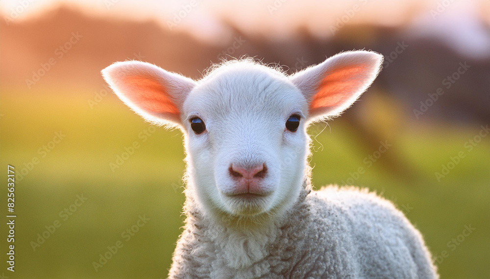 Cute fluffy sheep looking at the camera Cute fluffy sheep looking at the camera