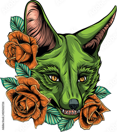 Fox head mascot vector illustration design art