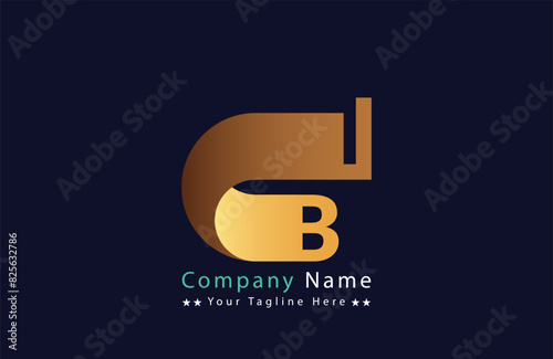 Abstract bI letter logo design template. Vector Logo Illustration.