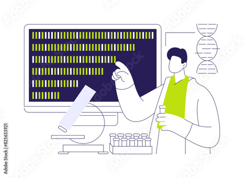 Gene sequencing abstract concept vector illustration.