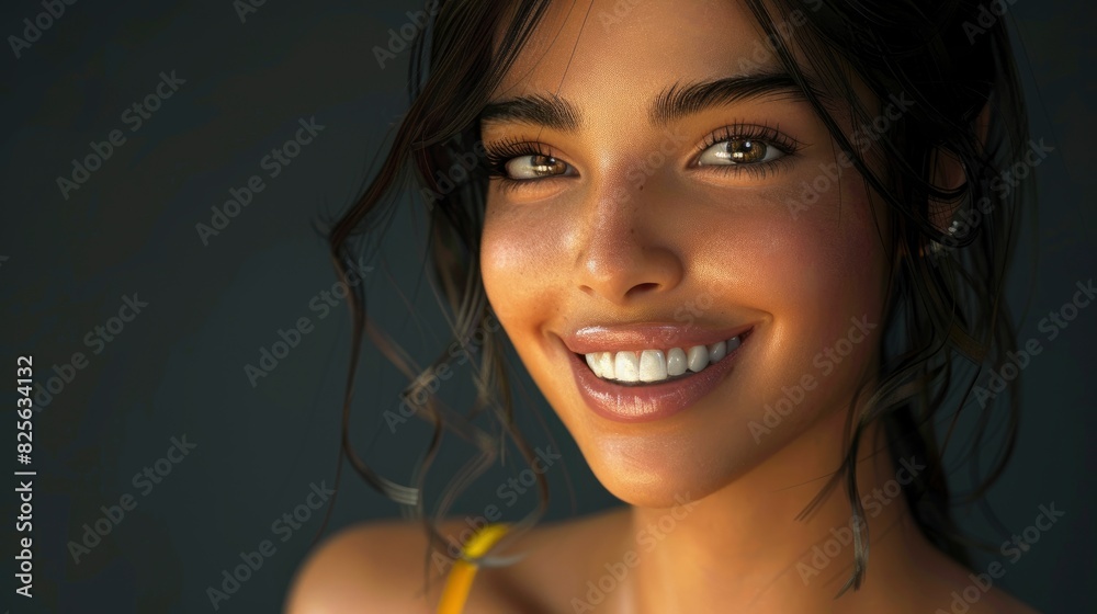 A Smiling And Successful Latin Woman Exudes Confidence, High Quality A Smiling And Successful Latin Woman Exudes Confidence, High Quality