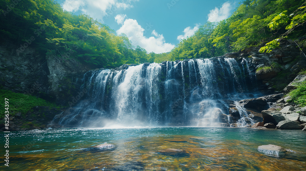 Fototapeta premium 滝と新緑