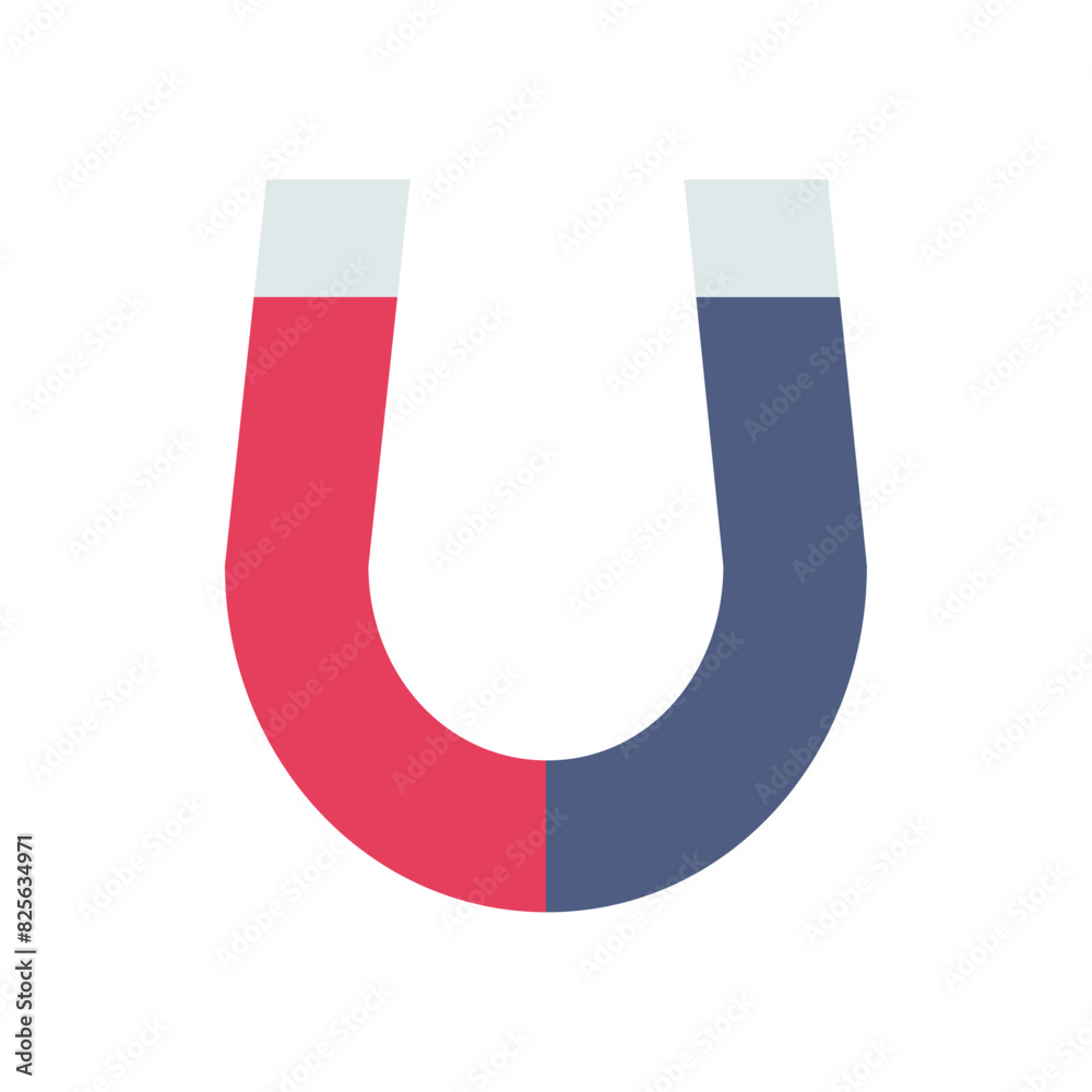 Magnet icon flat vector illustration. Magnet icon flat vector illustration.