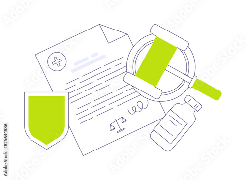 Medical patent abstract concept vector illustration.