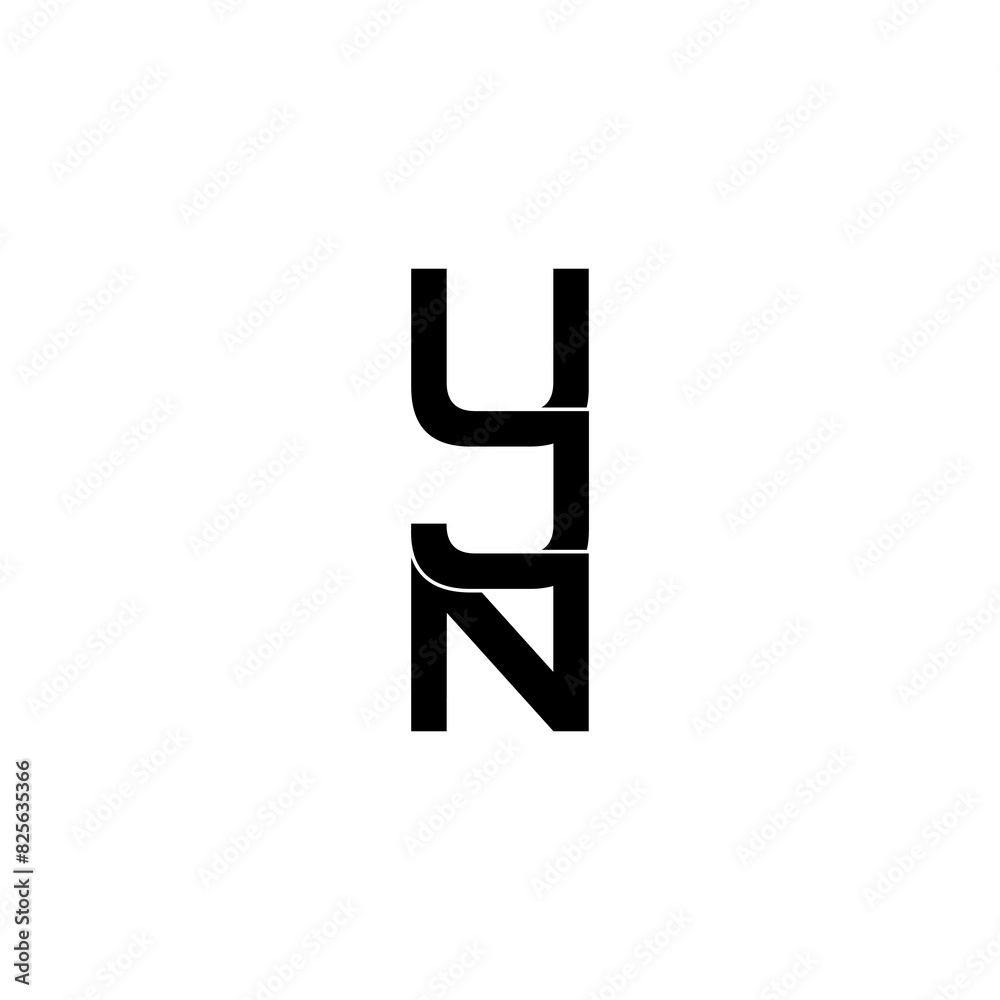 Obraz premium ujn lettering initial monogram logo design