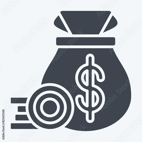 Icon Cash Collection. related to Finance and Tax symbol. glyph style. simple design illustration