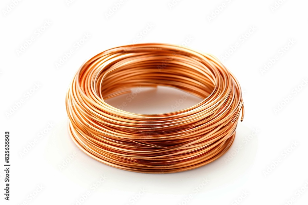 copper wire roll, isolated on white copper wire roll, isolated on white