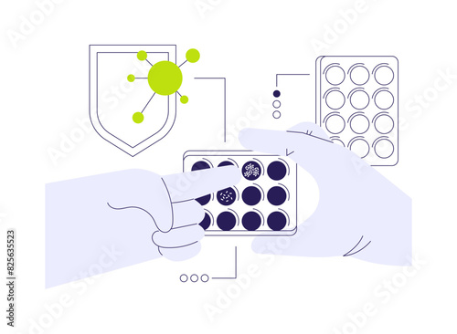 Develop antiviral treatment abstract concept vector illustration.