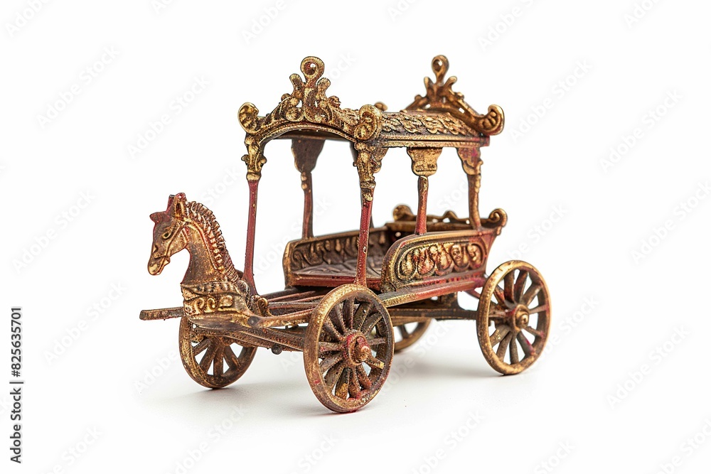 Miniature chariot, isolated on white Miniature chariot, isolated on white