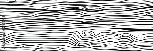 Wood texture imitation, black lines on white background, vector design	